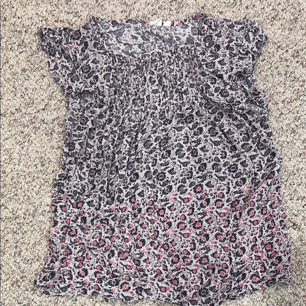 GAP Black and Pink Floral Blouse